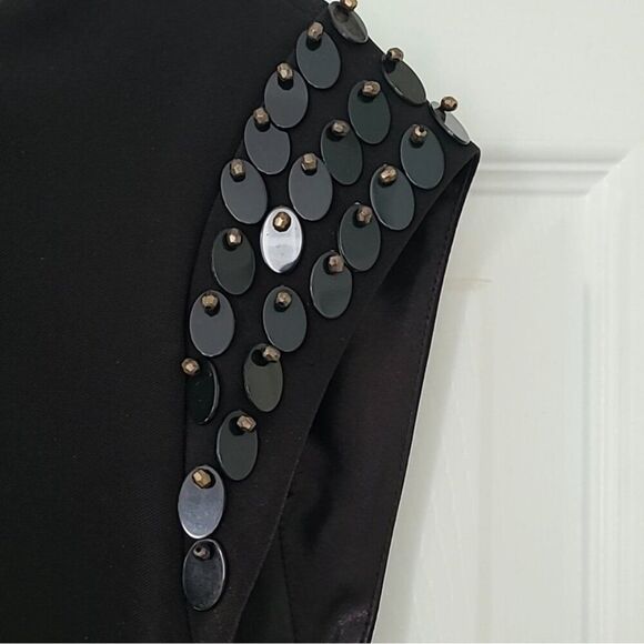 Laundry by Shelli Segal Women's Size 6 Black Sheath Dress Sequin Cap Sleeve - Picture 4 of 8
